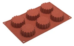 Silikomart Bakvorm 6 Madeliefjes ø 7,5 Cm Siliconen Bruin