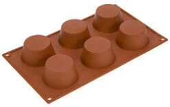 Silikomart Bakvorm 6 Muffins ø 6,9 Cm Silicone Bruin
