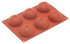 Silikomart Bakvorm 6 Halve Bollen Met Gat ø 7,5 Cm Silicone Bruin