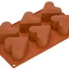 Silikomart Bakvorm 6 Harten ø 6,5 Cm Silicone Bruin