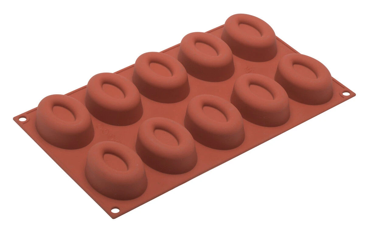 Silikomart Bakvorm 10 Ovale Savarins ø 7 Cm Silicone Bruin 3 Silikomart Bakvorm 10 Ovale Savarins ø 7 Cm Silicone Bruin