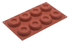 Silikomart Bakvorm 8 Ronde Savarins ø 6,5 Cm Silicone Bruin