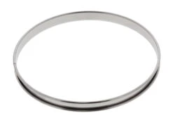 De Buyer Lage Taartring Met Rand ø 24 Cm 2 Cm Hoog Rvs