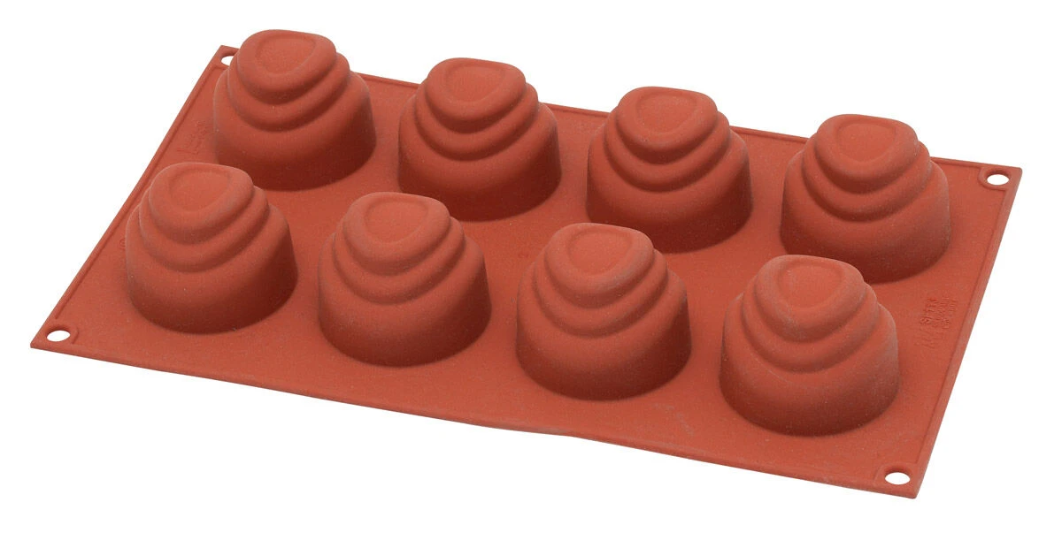 Silikomart Flu Bakvorm 8 Ronde Vormen Silicone Bruin 3 Silikomart Flu Bakvorm 8 Ronde Vormen Silicone Bruin