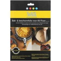 NoStik Herbruikbaar Bakpapier Airfryer Rond PFAS-vrij 2 Stuks
