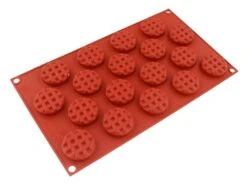 Silikomart Bakvorm 18 Ronde Luikse Wafels Silicone Bruin