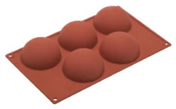 Silikomart Bakvorm 5 Halve Bollen ø 8 Cm Silicone Bruin