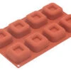Silikomart Bakvorm 8 Vierkante Savarins 6,5 Cm Silicone Bruin