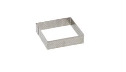 De Buyer Geperforeerde Taartring Vierkant 8 X 8 Cm 2 Cm Hoog Rvs