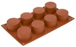 Silikomart Bakvorm 8 Cilinders ø 6 Cm Silicone Bruin