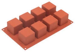 Silikomart Bakvorm 8 Kubussen 5 Cm Silicone Bruin