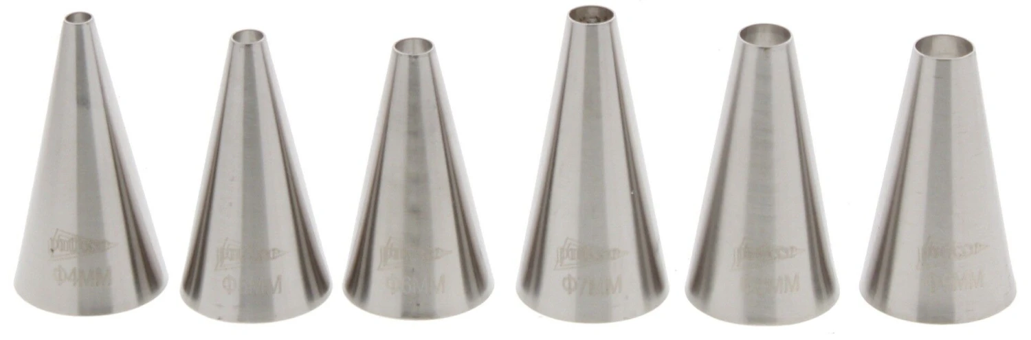 Patisse Gladde Spuitmondjes ø 4 - 10 Mm Rvs 6-delig 3 Patisse Gladde Spuitmondjes ø 4 - 10 Mm Rvs 6-delig