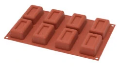 Silikomart Bakvorm 8 Savarins Rechthoek 7,2 Cm Silicone Bruin