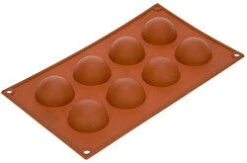 Silikomart Bakvorm 8 Halve Bollen ø 5 Cm Silicone Bruin