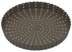 Gobel Geperforeerde Geribbelde Taartvorm Rond ø 20 Cm Staal Bruin
