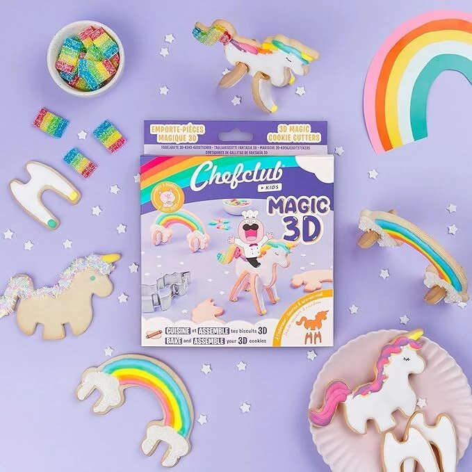 Chefclub Unicorn & Rainbow 3D Uitsteekvormpjes 4-delig 4 Chefclub Unicorn & Rainbow 3D Uitsteekvormpjes 4-delig - Afbeelding 2