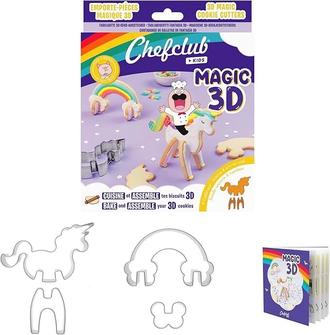 Chefclub Unicorn & Rainbow 3D Uitsteekvormpjes 4-delig 3 Chefclub Unicorn & Rainbow 3D Uitsteekvormpjes 4-delig