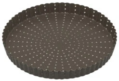 Gobel Geperforeerde Geribbelde Taartvorm Rond ø 26 Cm Staal Bruin