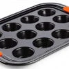 Le Creuset Pâtiliss Bakvorm Voor 12 Mini-muffins Staal Zwart -De Bakkerij Winkel 94101300000000 le creuset.1547731336