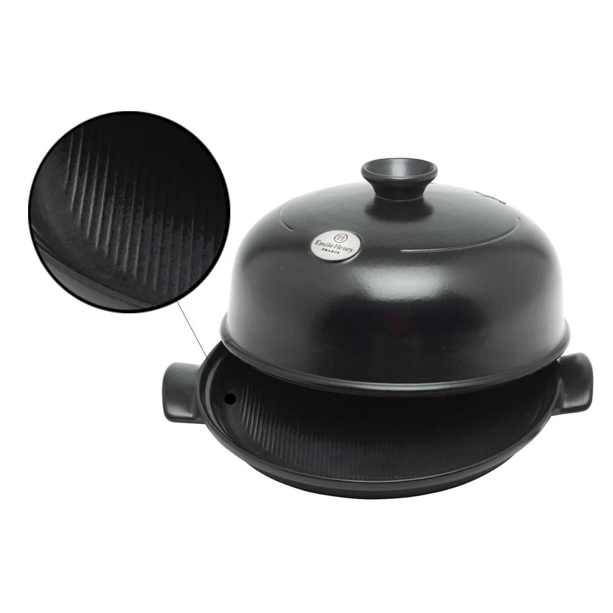 Emile Henry La Cloche Broodbakpan ø 28 Cm Aardewerk Fusain 4 Emile Henry La Cloche Broodbakpan ø 28 Cm Aardewerk Fusain - Afbeelding 2