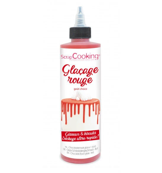 ScrapCooking Glazuur Met Chocoladesmaak 130 Gram Rood 3 ScrapCooking Glazuur Met Chocoladesmaak 130 Gram Rood