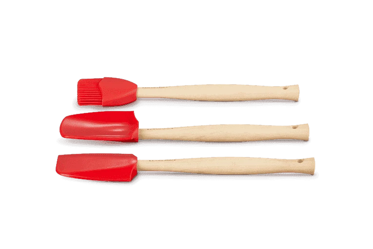 Le Creuset Spatelset Silicone Kersrood 3-delig 3 Le Creuset Spatelset Silicone Kersrood 3-delig