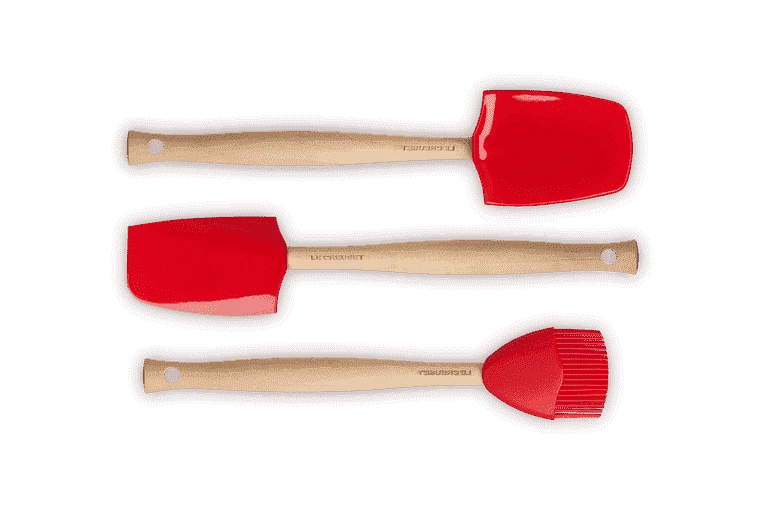 Le Creuset Spatelset Silicone Kersrood 3-delig 6 Le Creuset Spatelset Silicone Kersrood 3-delig - Afbeelding 4