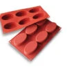 Silikomart Bakmat 6 Ovalen 8,8 X 5,3 Cm Silicone Bruin -De Bakkerij Winkel ovalen 1