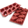 Silikomart Pino Bakmat 8 Kerstbomen Silicone Bruin 2 Silikomart Pino Bakmat 8 Kerstbomen Silicone Bruin -De Bakkerij Winkel pinokerst
