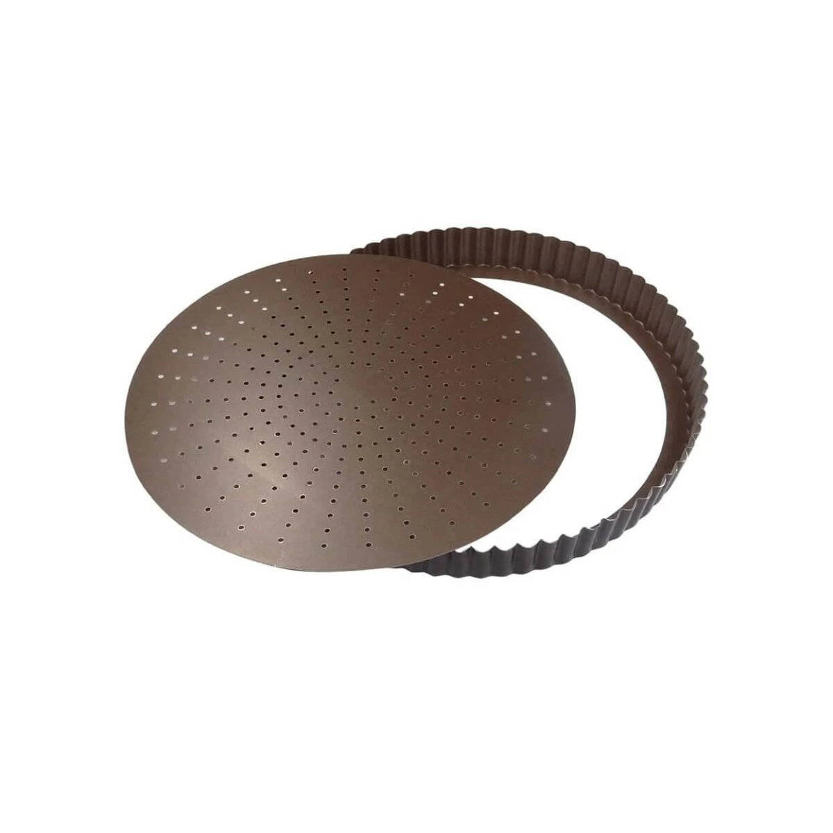 Gobel Geperforeerde Quichevorm Laag ø 20 Cm Staal Bruin 3 Gobel Geperforeerde Quichevorm Laag ø 20 Cm Staal Bruin