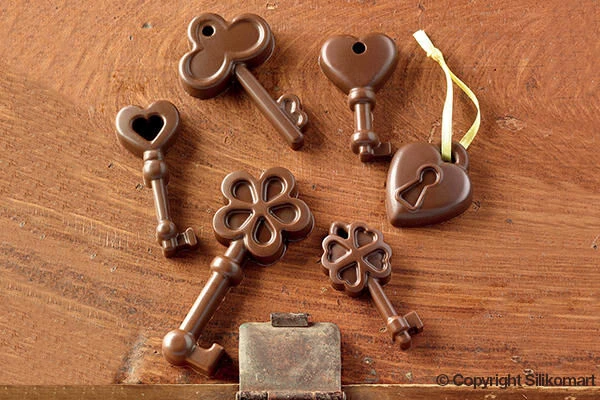 Silikomart EasyChoc Choco Keys Bakvorm 21,5 X 10,5 Cm Silicone Bruin - Afbeelding 2