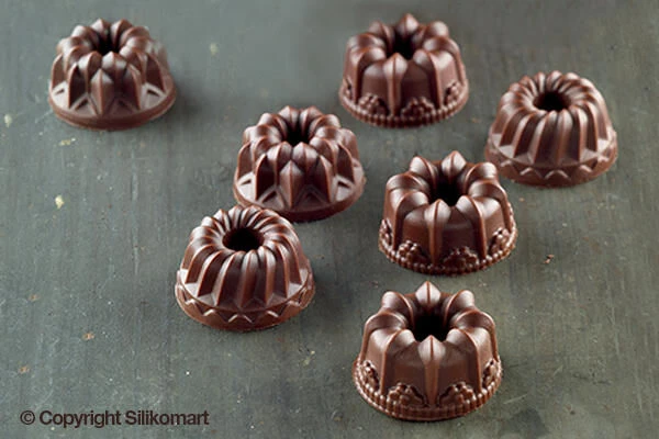 Silikomart EasyChoc Fantasia Bonbonvorm 15 Tulbandjes 2,8 Cm Silicone Bruin - Afbeelding 2