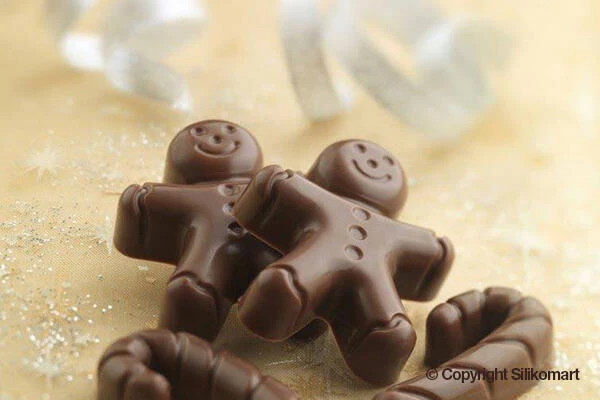 Silikomart EasyChoc Mr. Ginger Bonbonvorm 12 Vormen Silicone Bruin - Afbeelding 3