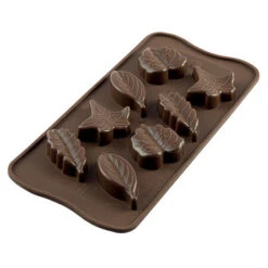 Silikomart EasyChoc Nature Bonbonvorm 8 Blaadjes Silicone Br