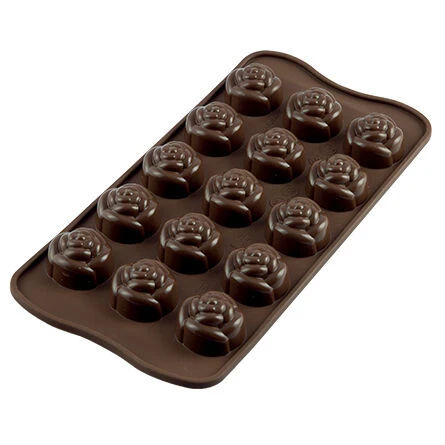Silikomart EasyChoc Rose Bonbonvorm 15 Roosjes ø 2,8 Cm Sili