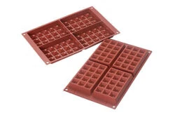 Silikomart Bakvorm 4 Wafels 8 X 13 Cm Silicone Bruin